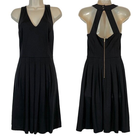 Banana Republic Black Dress Classic Fit and Flare Open Back Size 2 - Picture 2 of 10